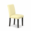 AMAB5-BCH-73 - Dining Table and 4 Eggnog PU Leather Chairs - Black Finish