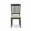 AMDA3-BCH-C - Dining Table and 2 Linen Fabric Mid Century Chairs - Black Finish
