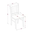 AMDL3-BCH-W - Wooden Dining Table and 2 Dining Chairs - Black Finish