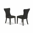East West Furniture Dining Table and 4 Black Linen Fabric Chair in Black
