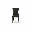 East West Furniture Dining Table and 4 Black Linen Fabric Chair in Black