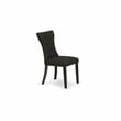East West Furniture Dining Table and 4 Black Linen Fabric Chair in Black