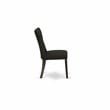 East West Furniture Dining Table and 4 Black Linen Fabric Chair in Black