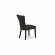 East West Furniture Dining Table and 4 Black Linen Fabric Chair in Black