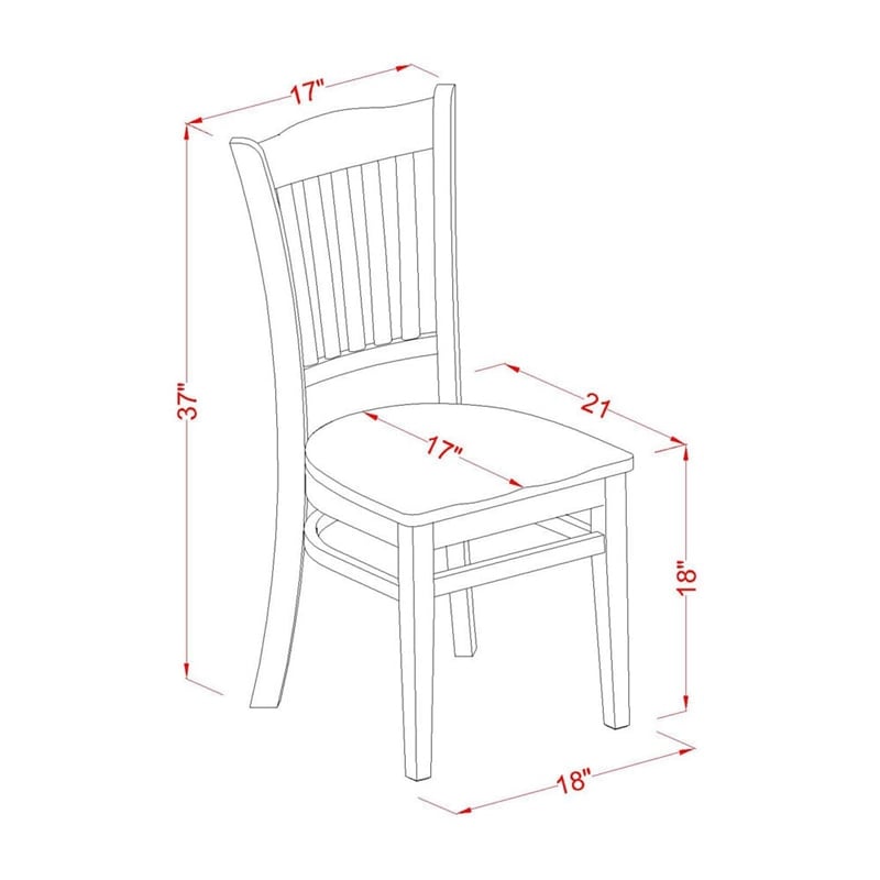 East West Furniture Wooden Kitchen Table and 4 Dining Chairs in Black