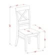 AMQU3-BCH-W - Dining Table and 2 Dining Chairs with X Back - Black Finish