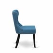 East West Furniture Dining Table and 4 Blue Linen Fabric Chairs in Black