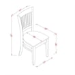 ESVA3-BCH-W- Kitchen Table and 2 Wooden Chairs with Slatted Back - Black Finish
