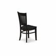 ESVA3-BCH-W- Kitchen Table and 2 Wooden Chairs with Slatted Back - Black Finish