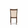 East West Furniture Dining Table and 4 Light Beige Chairs in Distressed Jacobean
