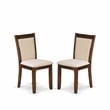 East West Furniture Dining Table and 4 Light Beige Chairs in Distressed Jacobean