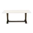 V727MZN32-9 - Dining Table and 8 Light Beige Chairs Distressed Jacobean Finish