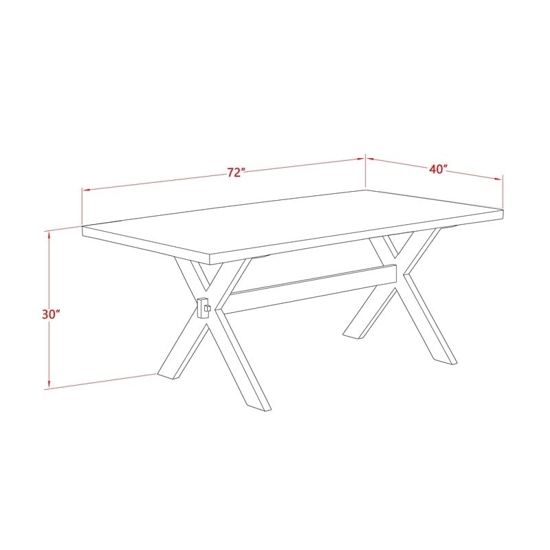 X797MZN32-9 Wooden Table and 8 Light Beige Chairs - Distressed Jacobean Finish