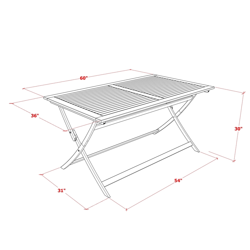 AECM5CWNA - Modern Table with 4 Arms Less Patio Chairs- Natural Oil Finish