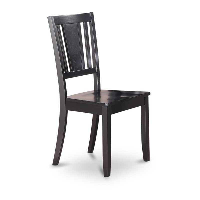 AMDU5-BCH-W - Dining Table and 4 Wooden Dining Chairs - Black Finish