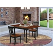 MZPV3-BCH-W - Dinner Table and 3 Wooden Dining Chairs (Black & Cherry Finish)