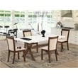 X727MZN32-5 Dining Table and 4 Light Beige Chairs - Distressed Jacobean Finish