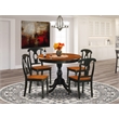 East West Furniture Dining Table and 4 Chair with Napoleon Back in Black