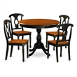 East West Furniture Dining Table and 4 Chair with Napoleon Back in Black