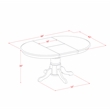 East West Furniture Dining Table and 6 Wood Chairs in Oak Finish
