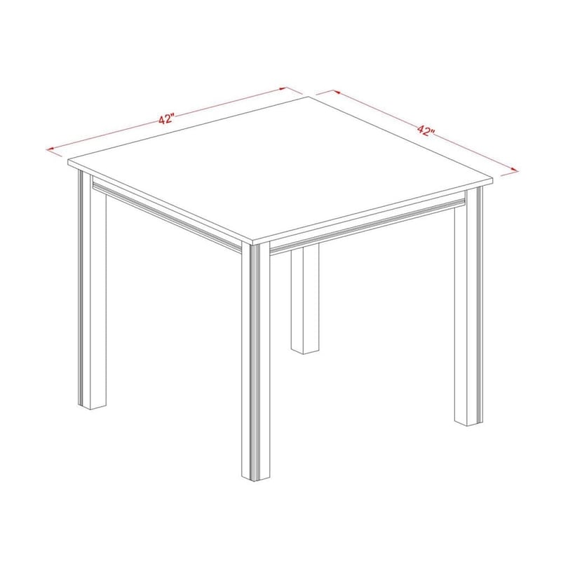 East West Furniture Dinette Table and 4 Linen Fabric Dining Chair - Linen White