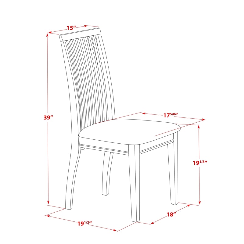 East West Furniture Dinette Table and 4 Linen Fabric Dining Chair - Linen White