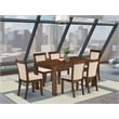 CNMZ7-NN-32- Wood Table and 6 Chair - Sand Blasting Antique Walnut Finish