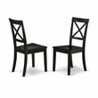 ESBO3-BCH-W - Dining Table and 2 Mid Century Chairs with X back - Black Finish