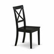 ESBO3-BCH-W - Dining Table and 2 Mid Century Chairs with X back - Black Finish