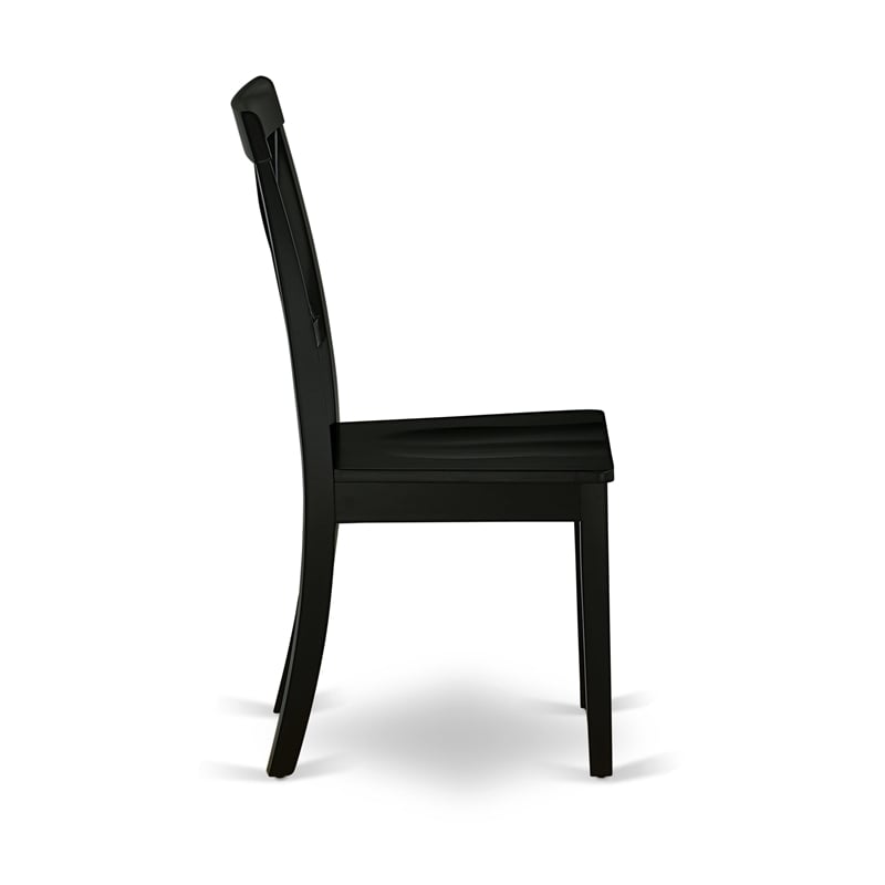 ESBO3-BCH-W - Dining Table and 2 Mid Century Chairs with X back - Black Finish