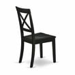 ESBO3-BCH-W - Dining Table and 2 Mid Century Chairs with X back - Black Finish