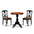 ESKE3-BCH-LC - Dinner Table and 2 Stylish Pu leather Chairs - Black Finish