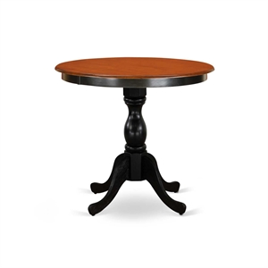 ESNF3-BCH-W- Dinner Table and 2 Wood Chairs with Slatted Back - Black Finish