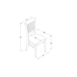 ESNF3-BCH-W- Dinner Table and 2 Wood Chairs with Slatted Back - Black Finish