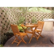 MNDK3CWNA - Wooden Table and 2 Folding Patio Chairs - Natural Oil Finish