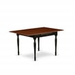 East West Furniture Kitchen Table and 5 Wooden Dining Chair in Black/Cherry