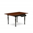 East West Furniture Kitchen Table and 5 Wooden Dining Chair in Black/Cherry