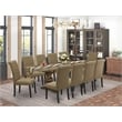East West Furniture Table/10 Light Sable Chair in Distressed Jacobean Base