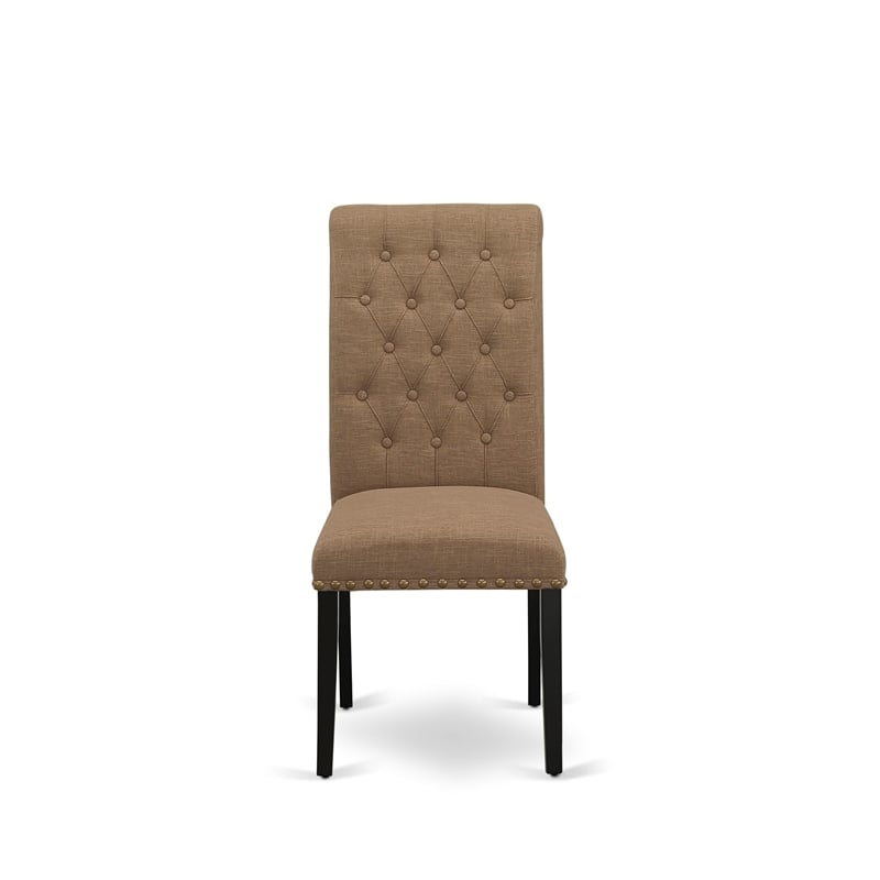 East West Furniture Table/10 Light Sable Chair in Distressed Jacobean Base