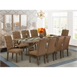 East West Furniture Wood Table and 10 Brown Chair in Distressed Jacobean