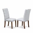 East West Furniture Dining Table and 10 Gray Chair in Distressed Jacobean