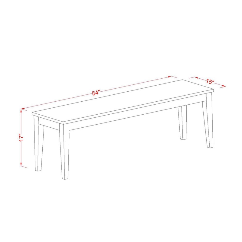 East West Furniture Wood Table and 4 Wood Chair/1 Bench in Buttermilk and Cherry