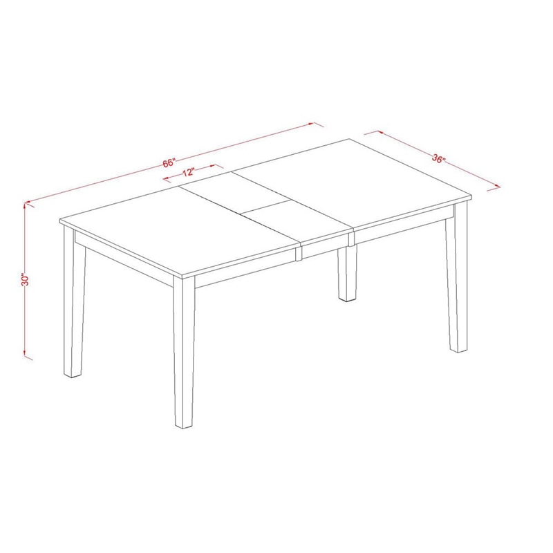 East West Furniture Wood Table and 4 Wood Chair/1 Bench in Buttermilk and Cherry