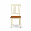 East West Furniture Wood Table and 4 Wood Chair/1 Bench in Buttermilk and Cherry