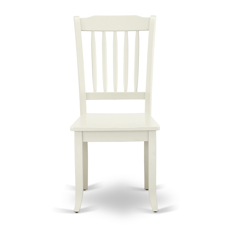 East West Furniture Kitchen Table/4 Wood Chair/1 Bench in Linen White