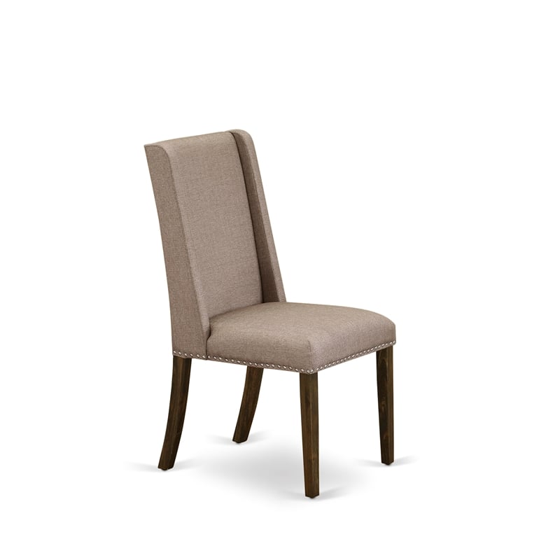 East West Furniture 11-Piece Dining Set in Antique Walnut/Dark Khaki