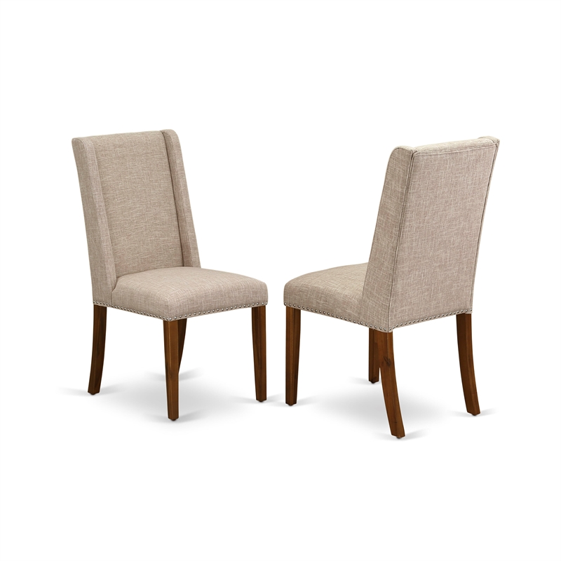 East West Furniture 11-Piece Dining Set in Antique Walnut/Light Tan