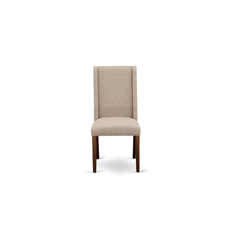 East West Furniture 11-Piece Dining Set in Antique Walnut/Light Tan