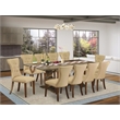 East West Furniture Dining Table and 10 Brown Chair in Distressed Jacobean