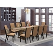 East West Furniture Table and 10 Light Sable Chair in Distressed Jacobean